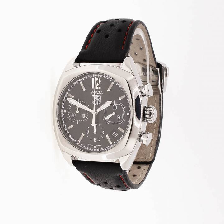 Pre-Owned 38mm Tag Heuer Monza Watch, Black Dial