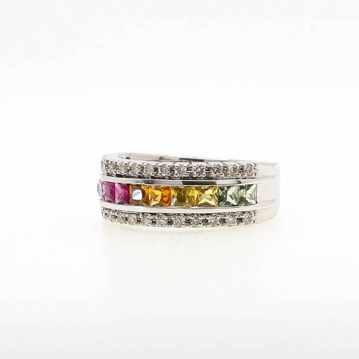 Pre-Owned 14ct White Gold Sapphire & Diamond Eternity Ring 7109071