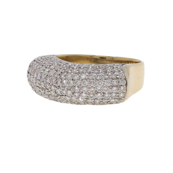 Pre-Owned 18ct Yellow Gold Pave Band Ring Total 0.81ct