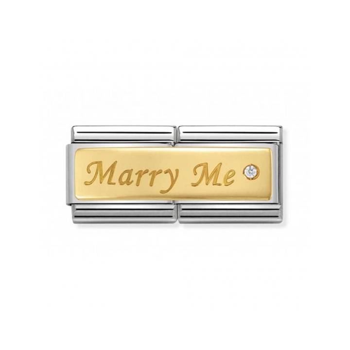 Nomination Steel & 18ct Gold 'Marry Me' Double Charm 2401697