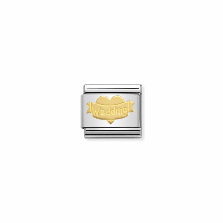 Nomination Steel & 18ct Gold 'Wedding' Heart Charm