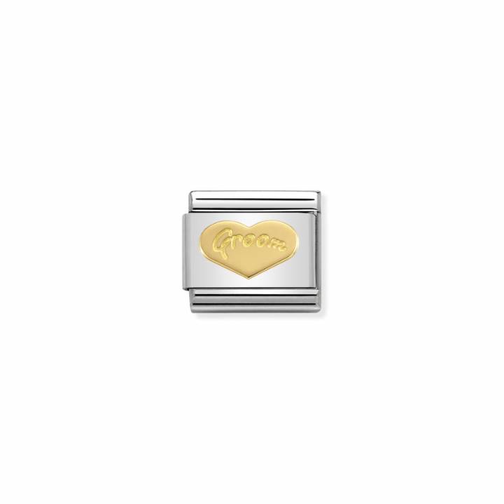 Nomination Steel & 18ct Gold 'Groom' Heart Charm 2402126
