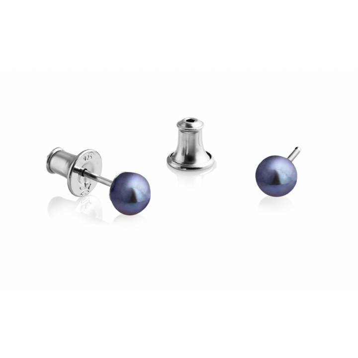 Jersey Pearl 5mm Peacock Black Freshwater Stud Earrings, was £49