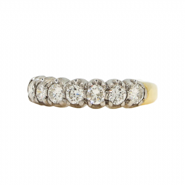 Pre-Owned 18ct Yellow Gold Diamond Half Eternity Ring 0.87cts 1603337