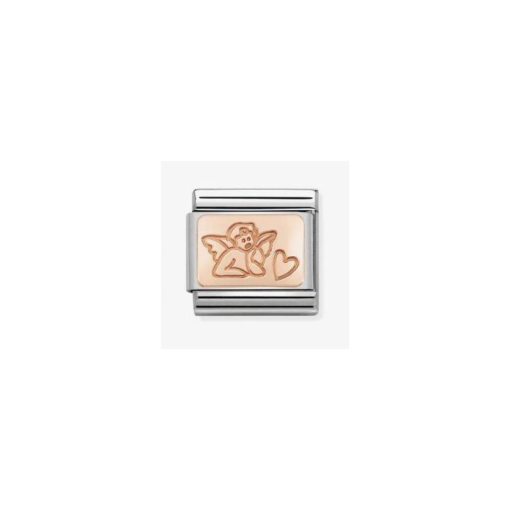 Nomination Steel & Rose Plated 'Angel of Love' Charm