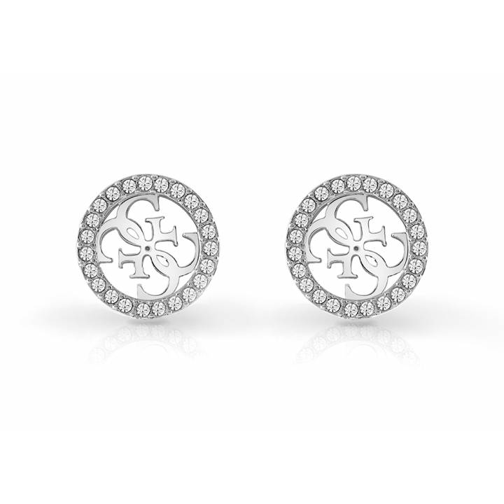 Guess Silver Colour Pave Logo Stud Earrings Was £39 1401753