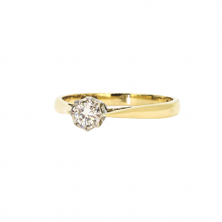 Pre-Owned 18ct Yellow Gold Diamond Solitaire Ring 0.19ct