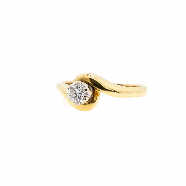 Pre-Owned 18ct Yellow Gold Diamond Solitaire Twist Ring, 0.25ct