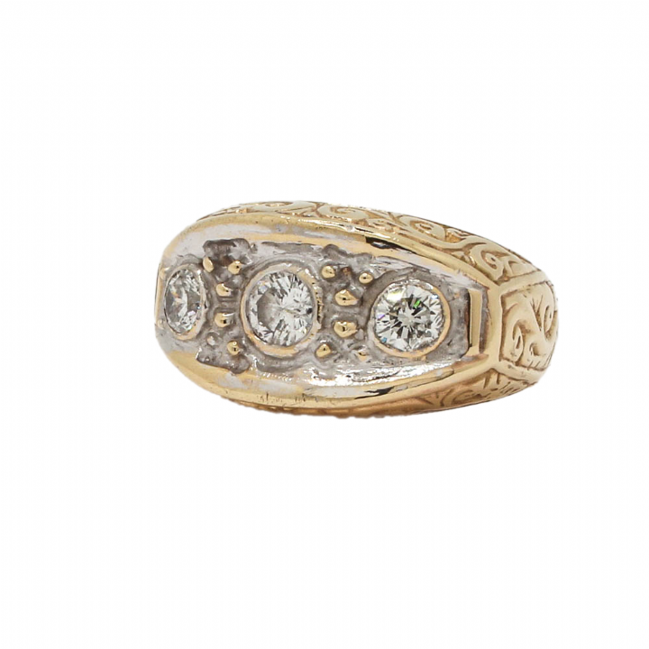 Pre-Owned 9ct Yellow Gold Diamond 3 Stone Ring Total 1.24ct 1602082