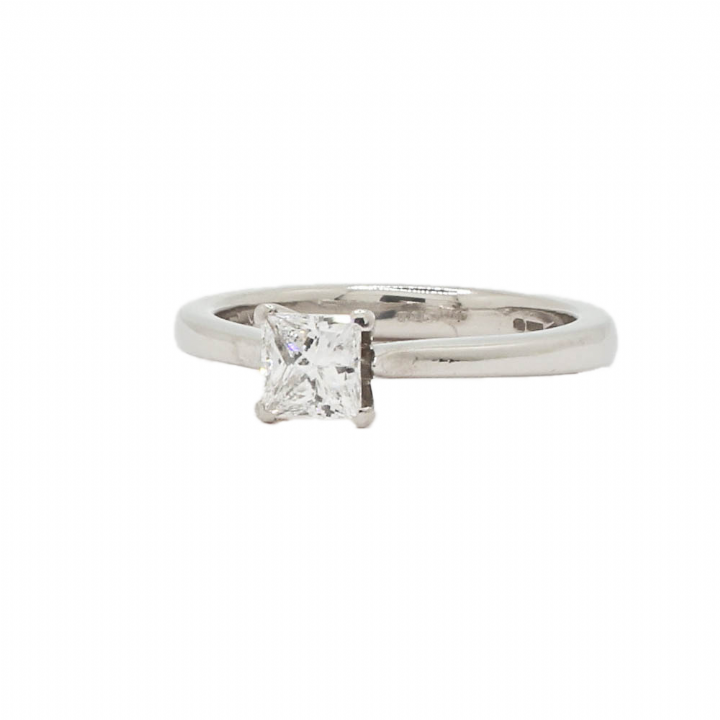 Pre-Owned Platinum Princess Cut Diamond Solitaire Ring 0.55ct 1601553