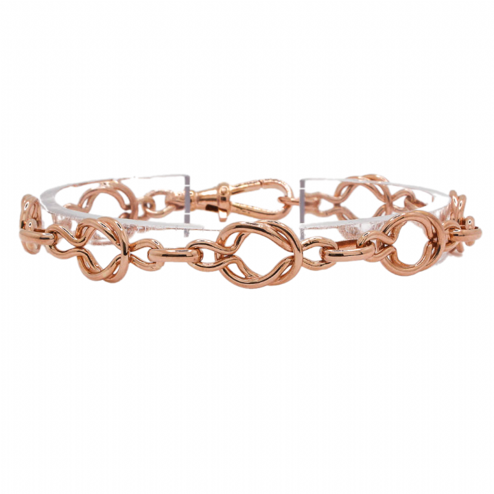 Pre-Owned 9ct Rose Gold Knot Bracelet 1503573
