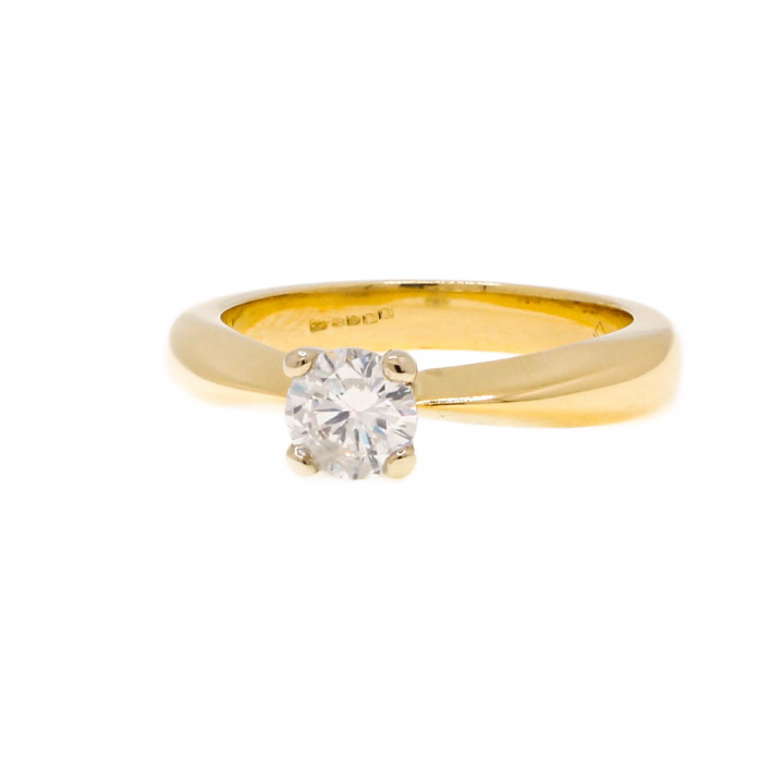 Pre-Owned 18ct Yelow Gold Diamond Solitaire Ring 0.50ct