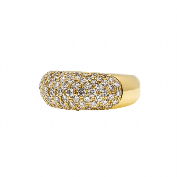 Pre-Owned 18ct Yellow Gold Diamond Fancy Band Ring Total 2.50ct