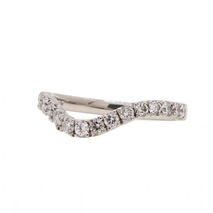 Pre-Owned Platinum Diamond Wishbone Ring Total 0.50ct