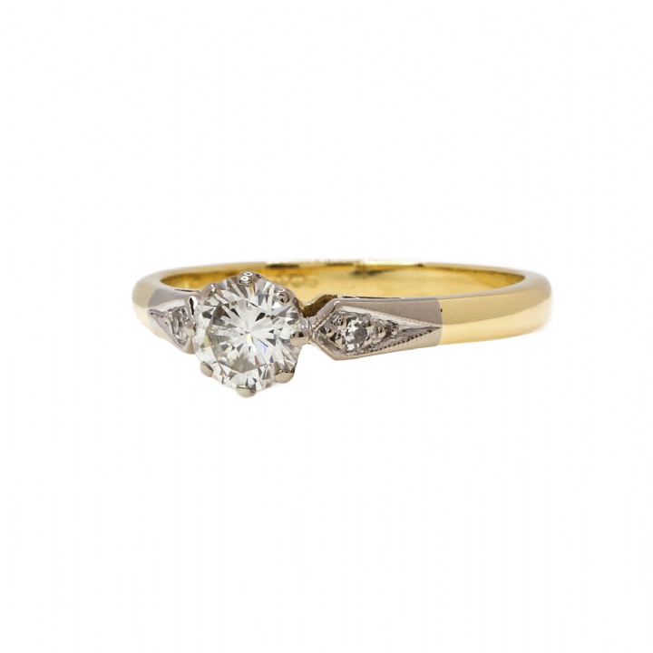Pre-Owned 18ct Yellow Gold Diamond Solitaire Ring Total 0.52ct