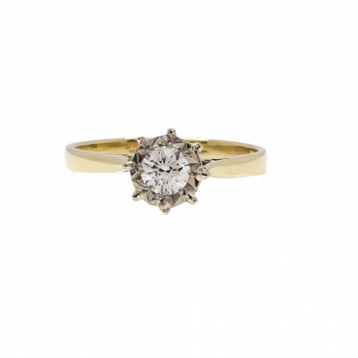 Pre-Owned 18ct Yellow Gold Diamond Solitaire Ring 0.32ct