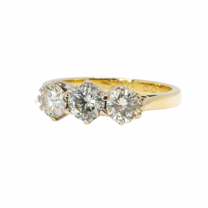Pre-Owned 18ct Yellow Gold Diamond 3 Stone Ring 1.00ct Total 1604061