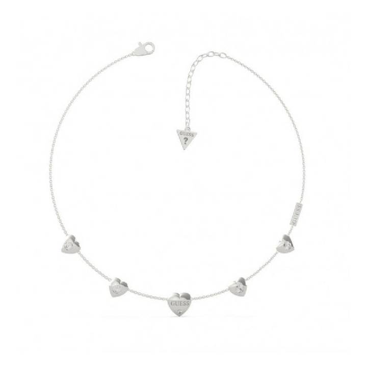 Guess Silver Tone Multi Hearts Necklace, Was £59 1401843