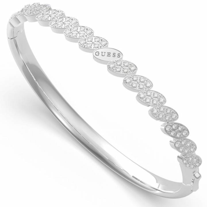 Guess Silver Tone Crystal Leaf Bangle, Was £79 1401867