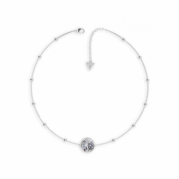 Guess Silver Tone Boule & Crystal Necklace, Was £59