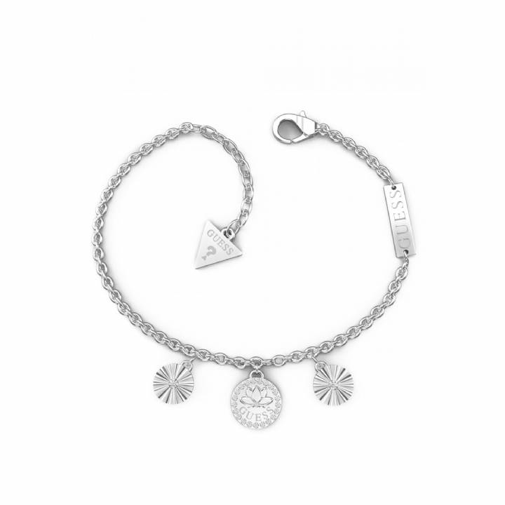 Guess Silver Tone Multi Lotus Charm Bracelet, Was £49