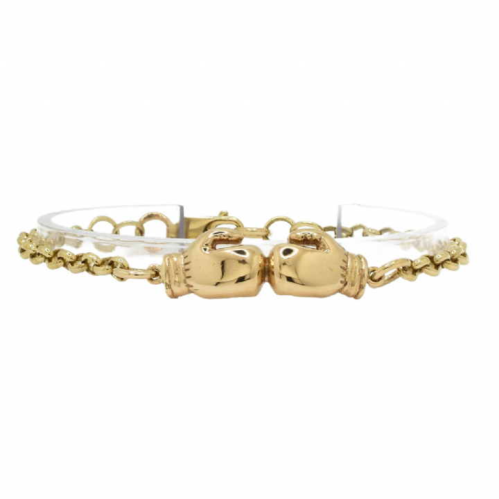 Pre-Owned 9ct Yellow Gold Boxing Gloves Bracelet 1505580