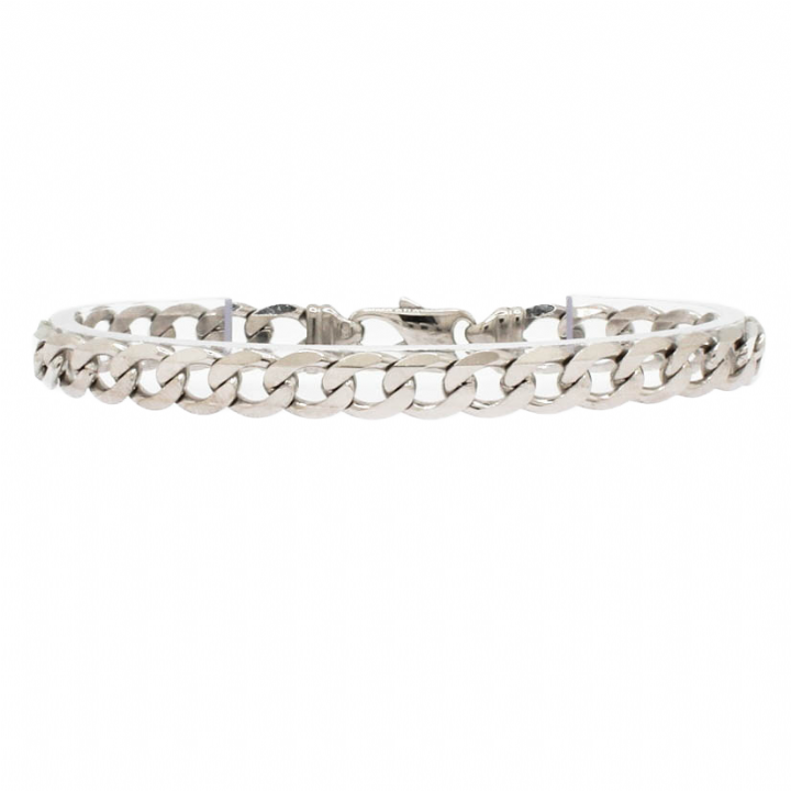 Pre-Owned 9ct White Gold Curb Bracelet 1505579