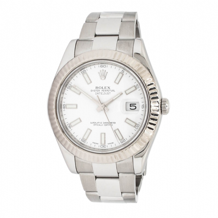 Pre-Owned 41mm  Rolex DateJust II Watch, White Dial 116334