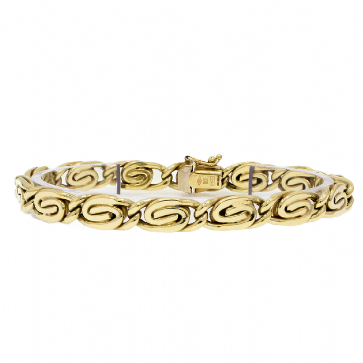 Pre-Owned 14ct Yellow Gold Swirl Link Bracelet