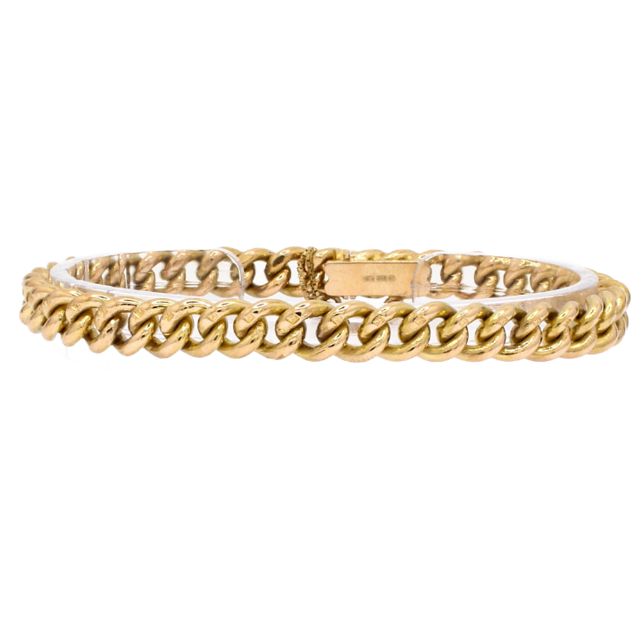 Pre-Owned 9ct Yellow Gold Solid Curb Bracelet