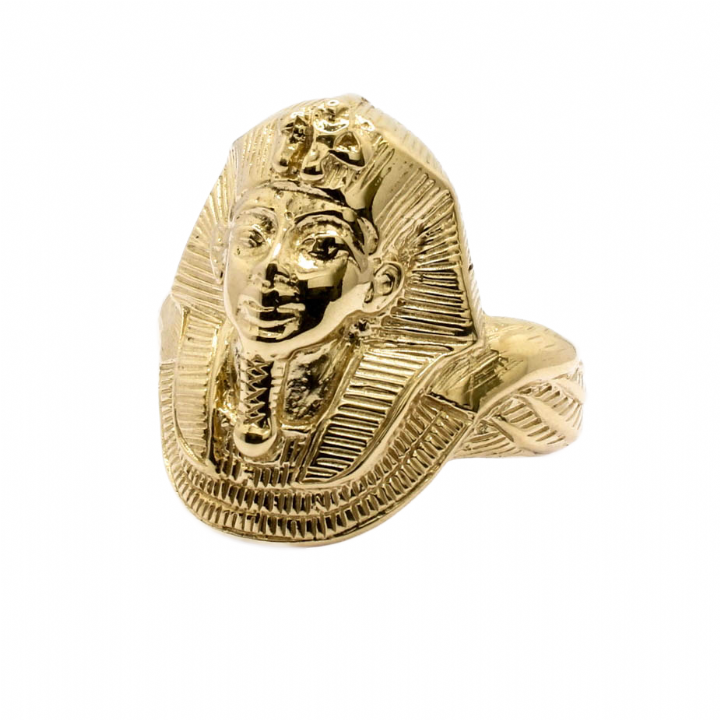 Pre-Owned 9ct Yellow Gold Egyptian Head Ring 7009253