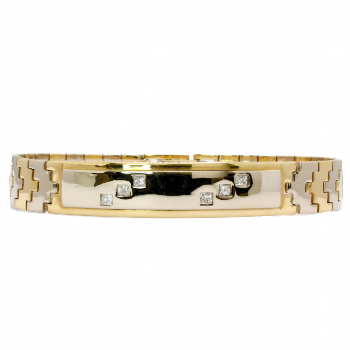 Pre-Owned 14ct 2 Colour Gold Diamond Bracelet 0.60ct
