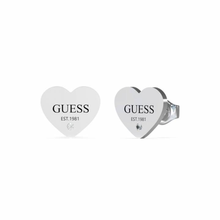 Guess Silver Colour Party Heart Stud Earrings, Was £29.00