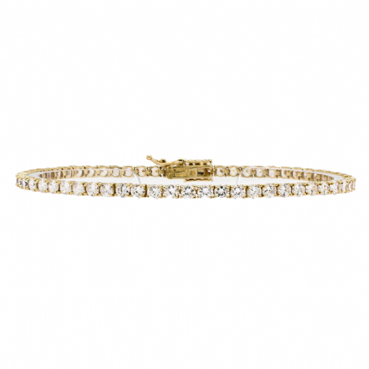Pre-Owned 14ct Yellow Gold CZ Lined Bracelet