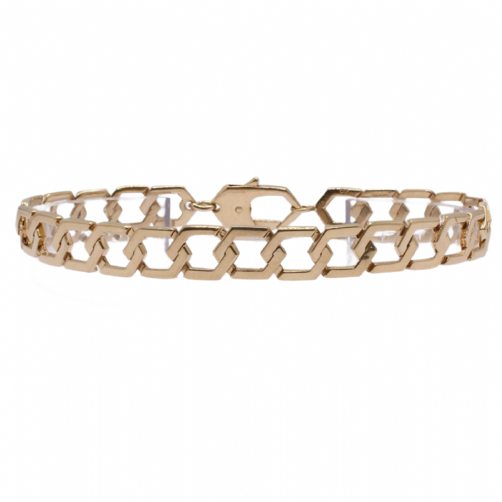 Pre-Owned 9ct Yellow Gold Hexagonal Bracelet