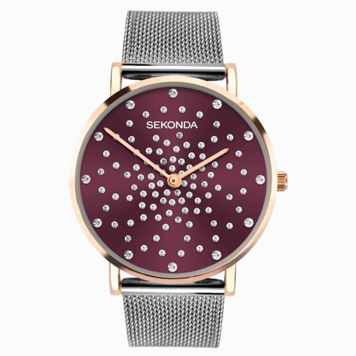 Sekonda Celeste Ladies Red Watch Silver Colour Case Was £59.99