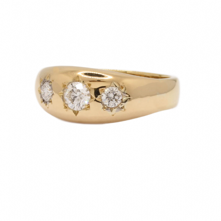 Pre-Owned 18ct Yellow Gold Diamond 3 Stone Ring Total 0.75ct 1602097