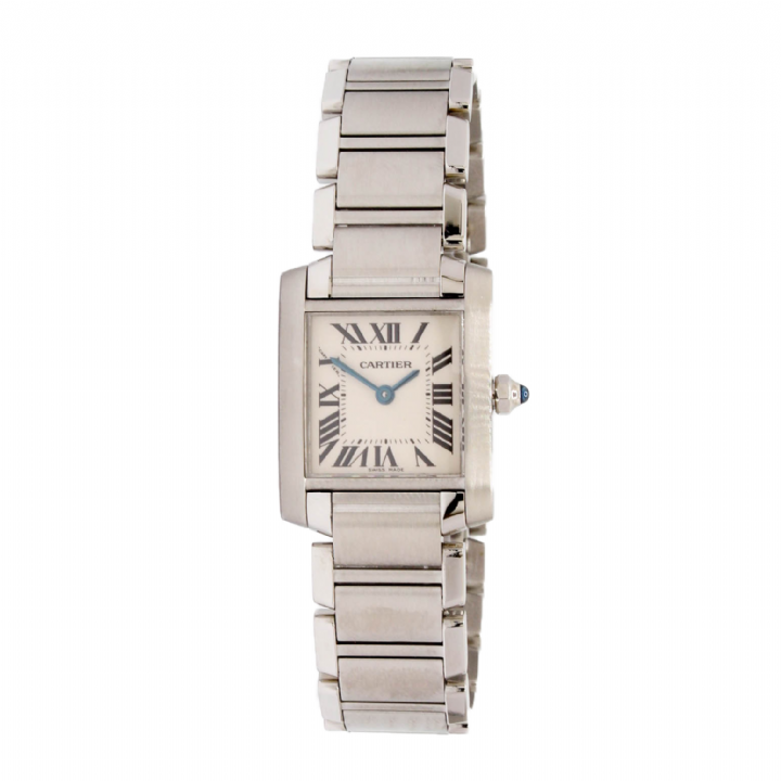 Pre-Owned 20mm Cartier Tank Francaise Watch, White Dial