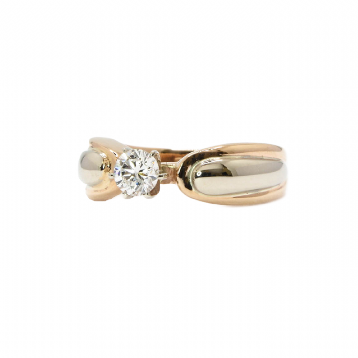 Pre-Owned 14ct 2-Colour Diamond Solitaire Ring 0.30ct 1601640