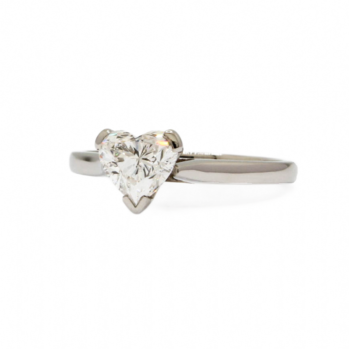 Pre-Owned Platinum Heart Shaped Diamond Solitaire Ring 0.90ct 1601644