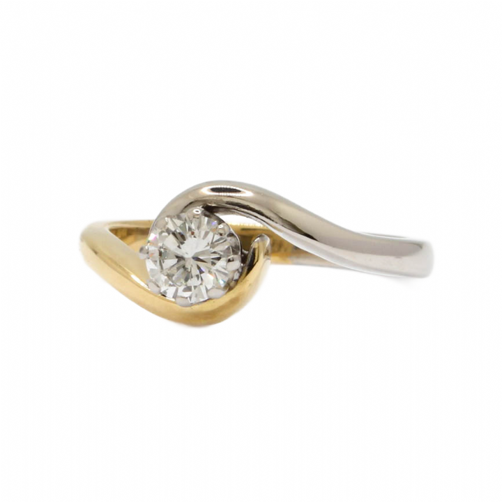 Pre-Owned 18ct Yellow & White Gold Diamond Solitaire Ring 0.40ct