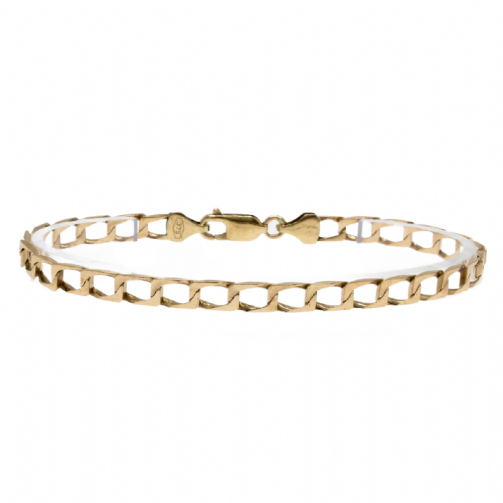 Pre-Owned Yellow Gold Square Curb Bracelet