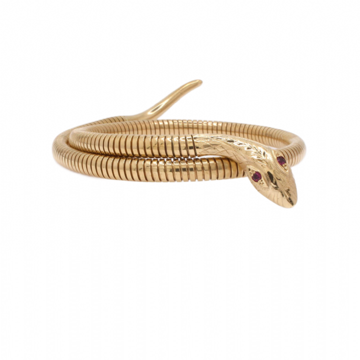 Pre-Owned 9ct Yellow Gold Flexible Snake Bangle