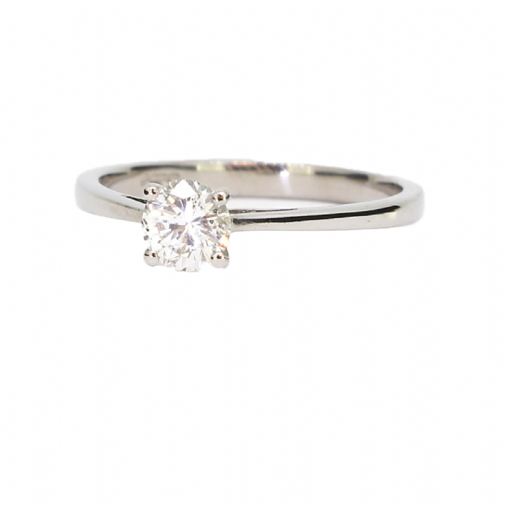 Pre-Owned 18ct White Gold Diamond Solitaire Ring 0.50ct Total 1601353