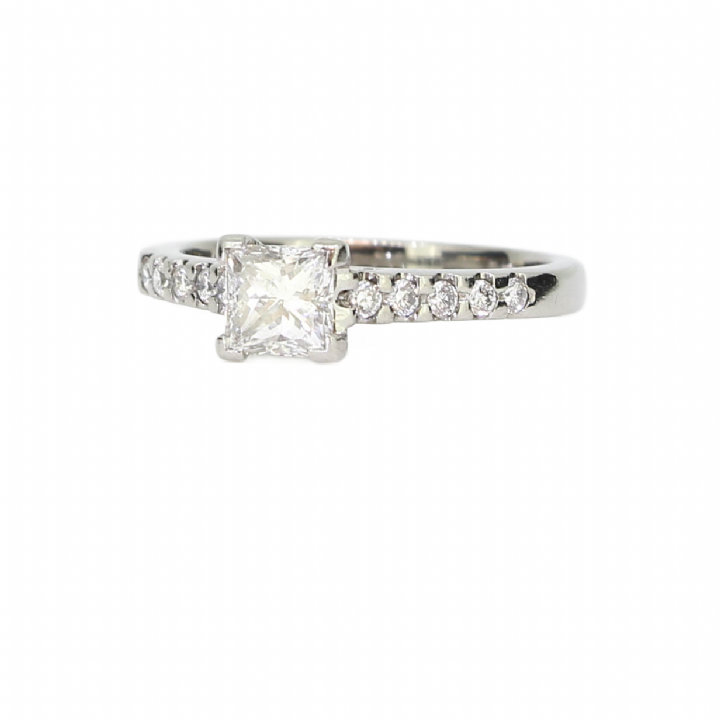 Pre-Owned Platinum Princess Cut Diamond Solitaire Ring 0.71ct 1601355