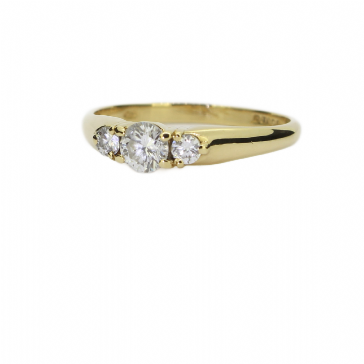 Pre-Owned 18ct Yellow Gold Diamond 3 Stone Ring 0.50ct Total 1604940