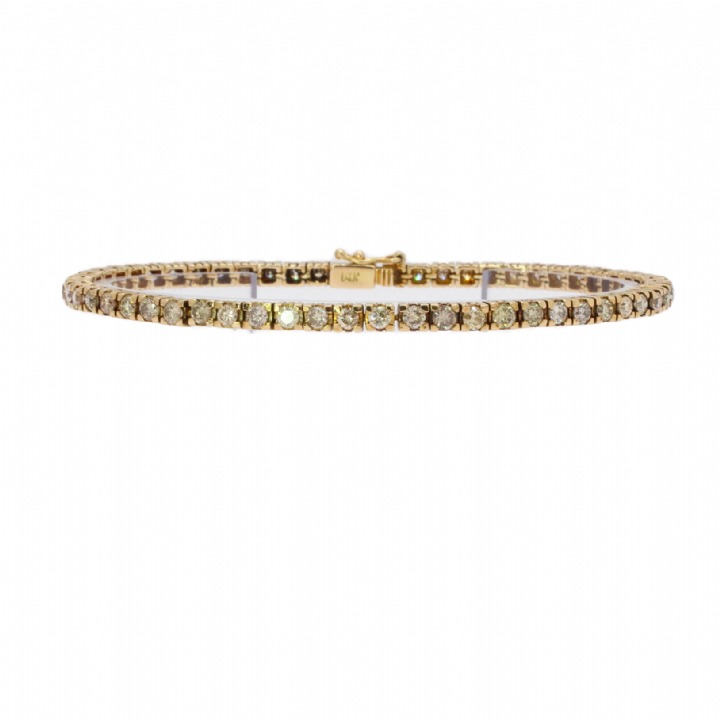 Pre-Owned 14ct Yellow Gold Diamond Line Bracelet 3.00ct 1607511