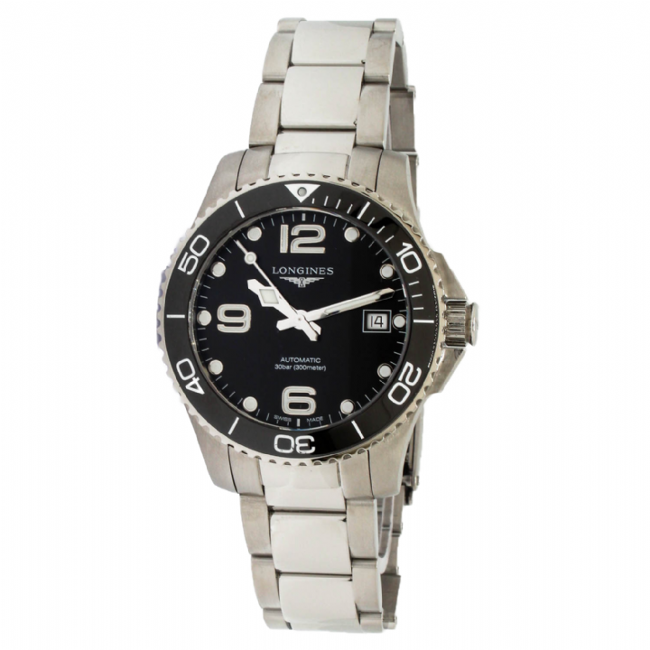 Pre-Owned 39mm Longines Hydro Conquest Watch, Black Dial