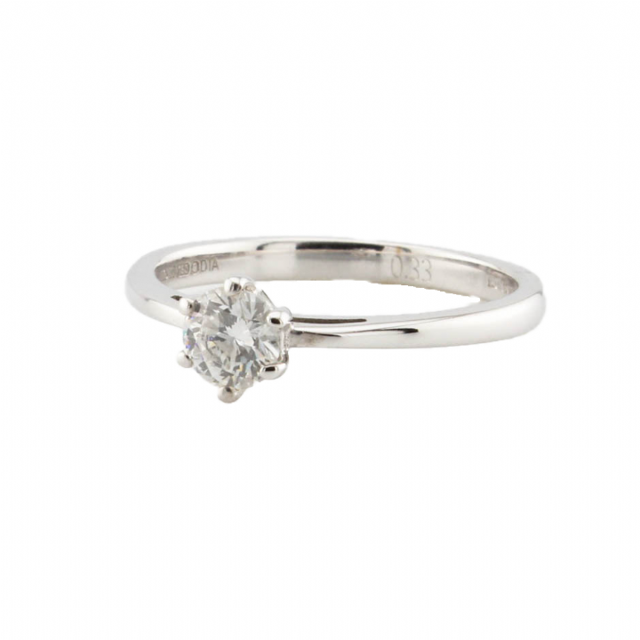 Pre-Owned 18ct White Gold Diamond Solitaire Ring 0.33ct 1601725