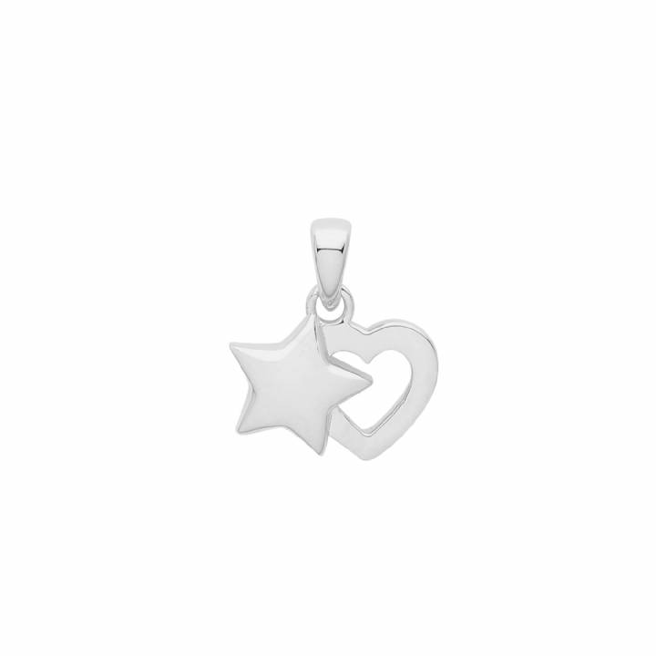 New Silver Heart & Star Pendant